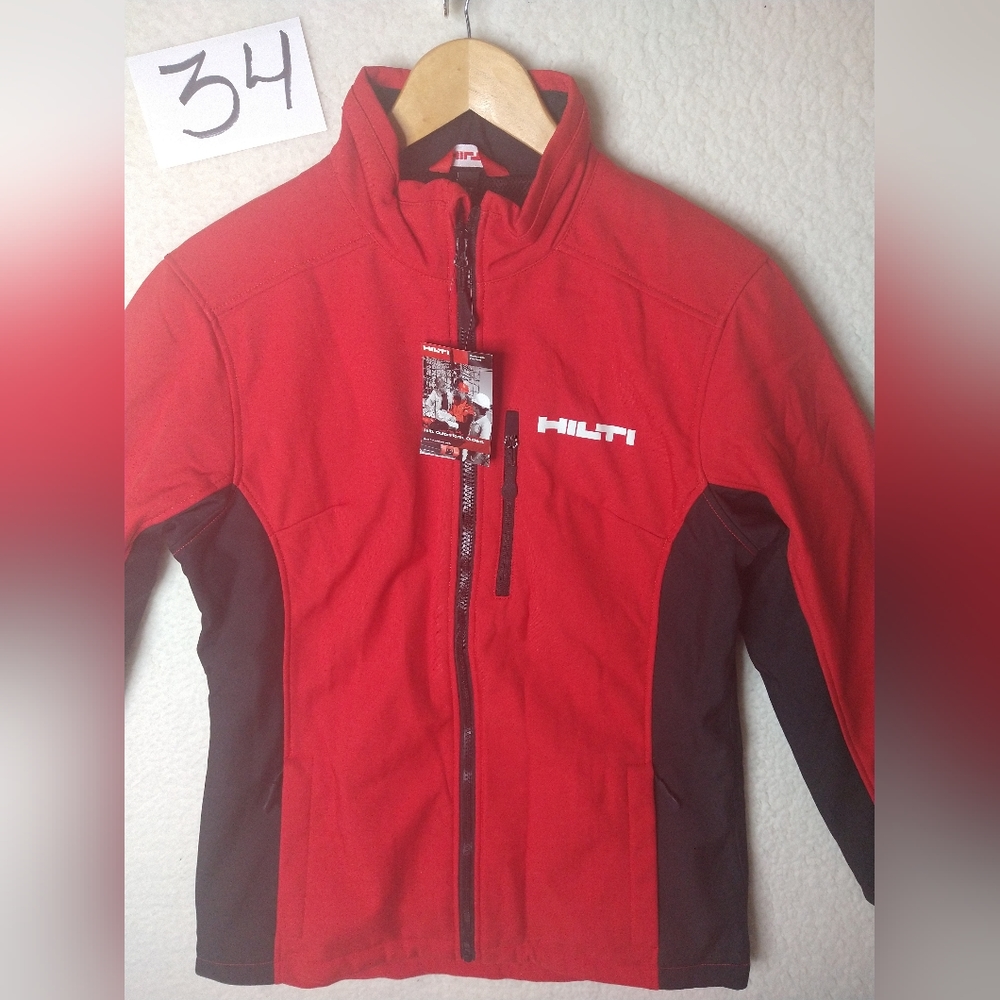 Hilti Windstopper Softshell Jacket Red Black Zip Front Women's Size XLT